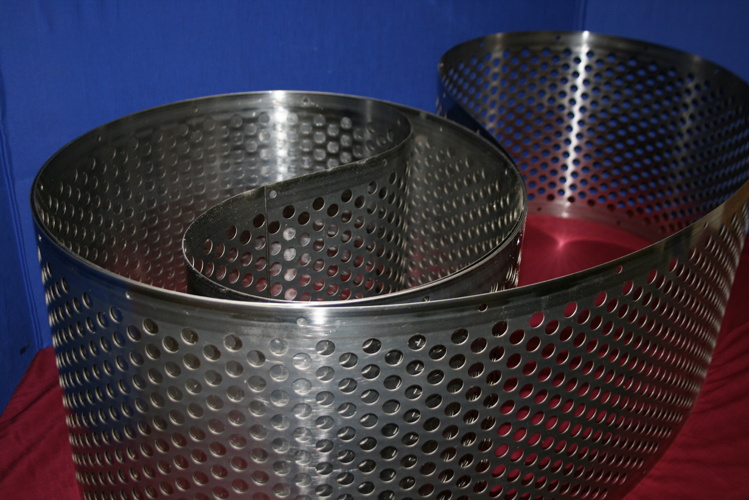 A perforated metal belt
